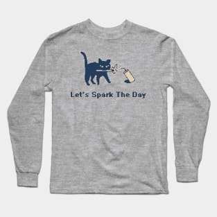 Let's Spark The Day - 1bit Pixel Art Long Sleeve T-Shirt